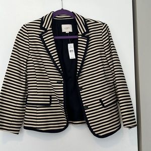 Navy and beige stripped blazer NWT!